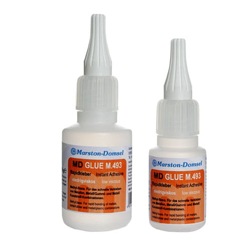 MD-GLUE M.493 - Cyanacrylat-Sekundenkleber - Methyl-Basis, für glatte Metalle & Gummi MD-GLUE M.493 - Cyanacrylat-Sekundenkleber - Methyl-Basis, für glatte Metalle & Gummi