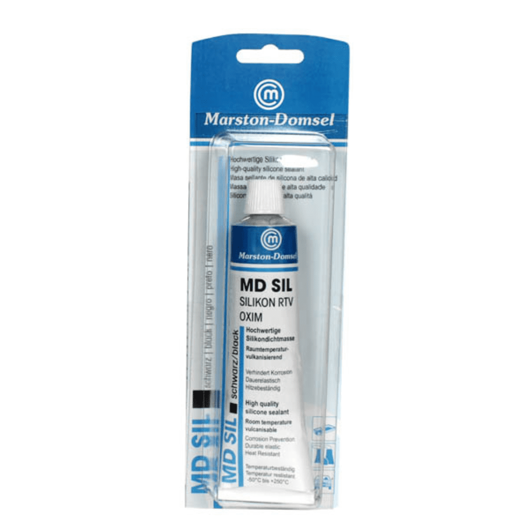 MD-SIL Silikon-Dichtstoff Schwarz - Hochtemperatur-Silikon-Dichtstoff - hitzefest bis +260 °C & dauerelastisch - 85 ml Tube MD-SIL Silikon-Dichtstoff Schwarz - Hochtemperatur-Silikon-Dichtstoff - hitzefest bis +260 °C & dauerelastisch - 85 ml Tube