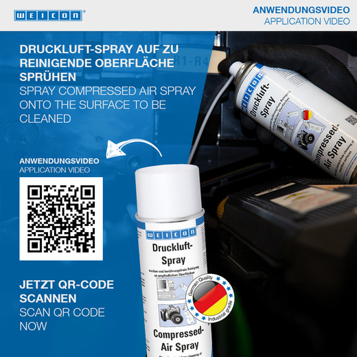WEICON Druckluft-Spray – Anwendung WEICON Druckluft-Spray – Anwendung