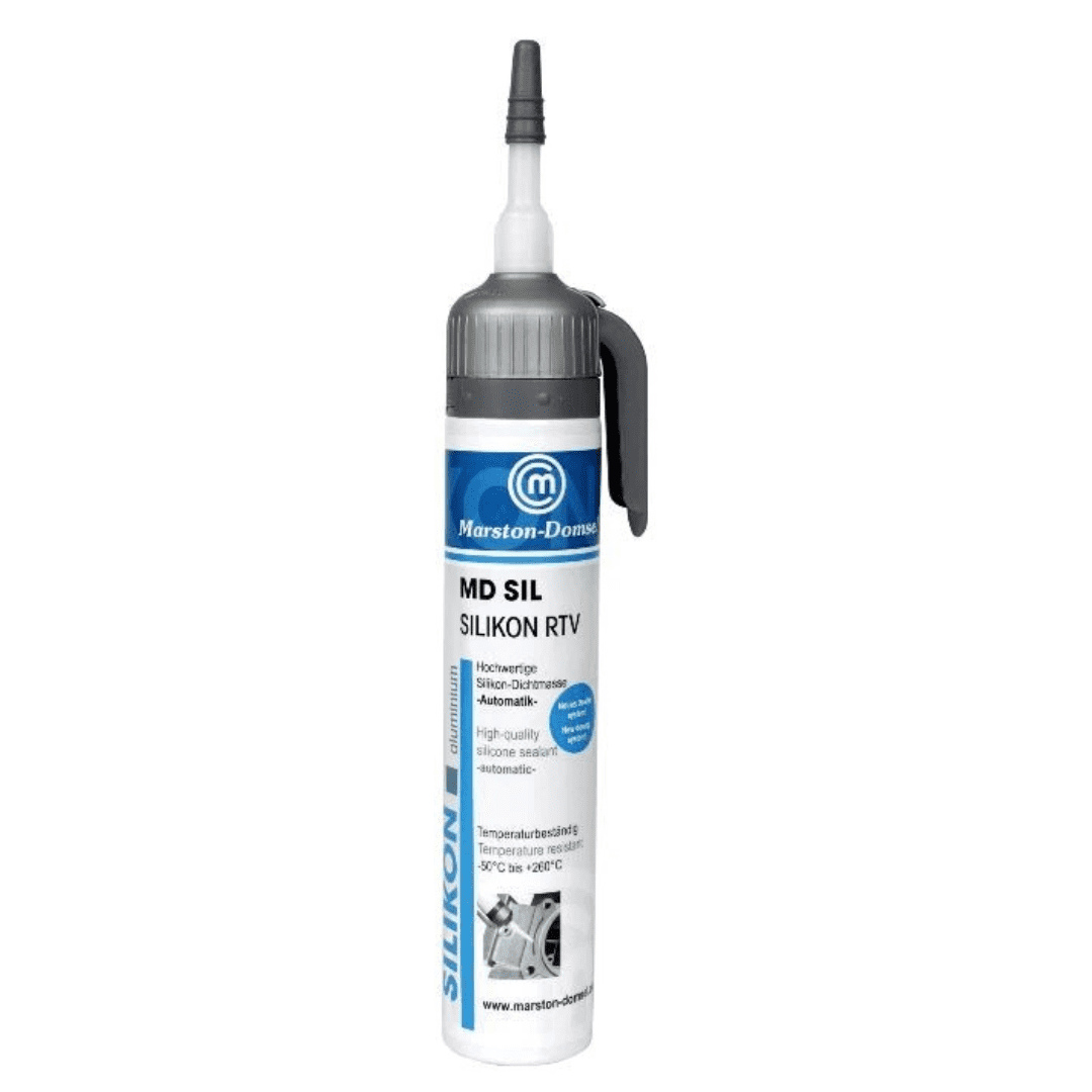 MD-SIL Silikon-Dichtstoff Aluminium- Hochtemperatur-Silikon-Dichtstoff - hitzefest bis +260 °C & dauerelastisch - 200 ml Automatikkartusche