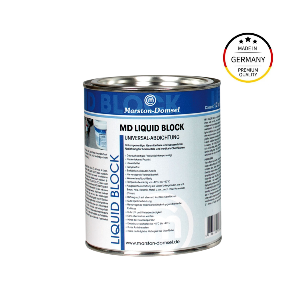 MD Liquid Block grau - streichbare Flüssigabdichtung - lösemittelfrei & UV-/witterungsbeständig - 440 g Kartusche