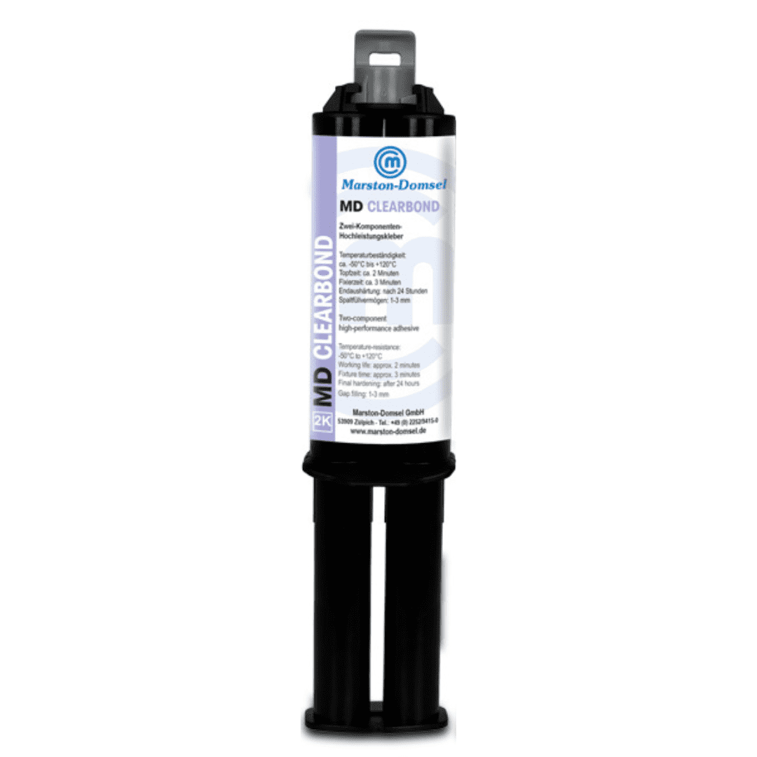 MD Clearbond transparent 10:1 - transparenter 2K-Acryl-Konstruktionskleber - für unsichtbare Verklebungen & restflexibel - 25 g Doppelspritze