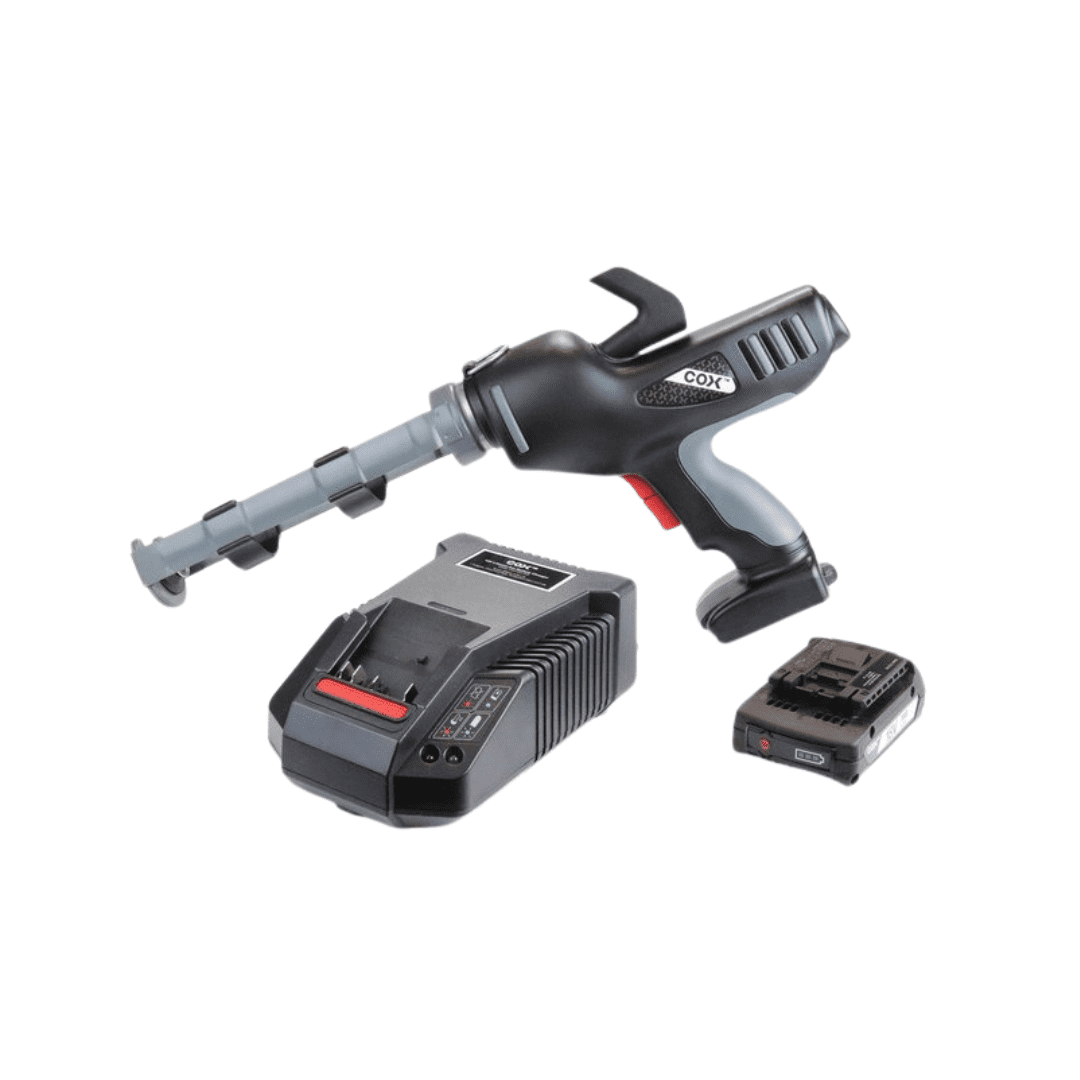 COX ElectraFlow Plus 310 Cartridge Akku-Kartuschenpresse für 310 ml Kartuschen mit BOSCH Akkusystem Cox2321 – Raupenauftrag COX ElectraFlow Plus 310 Cartridge Akku-Kartuschenpresse für 310 ml Kartuschen mit BOSCH Akkusystem Cox2321 – Raupenauftrag