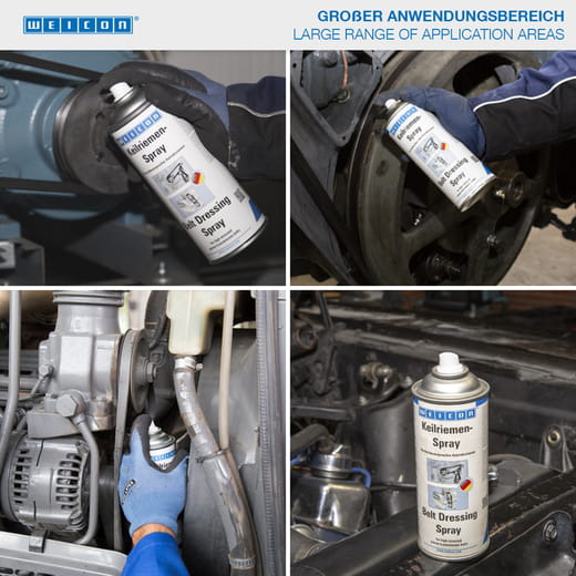 WEICON Keilriemen-Spray – Anwendung WEICON Keilriemen-Spray – Anwendung