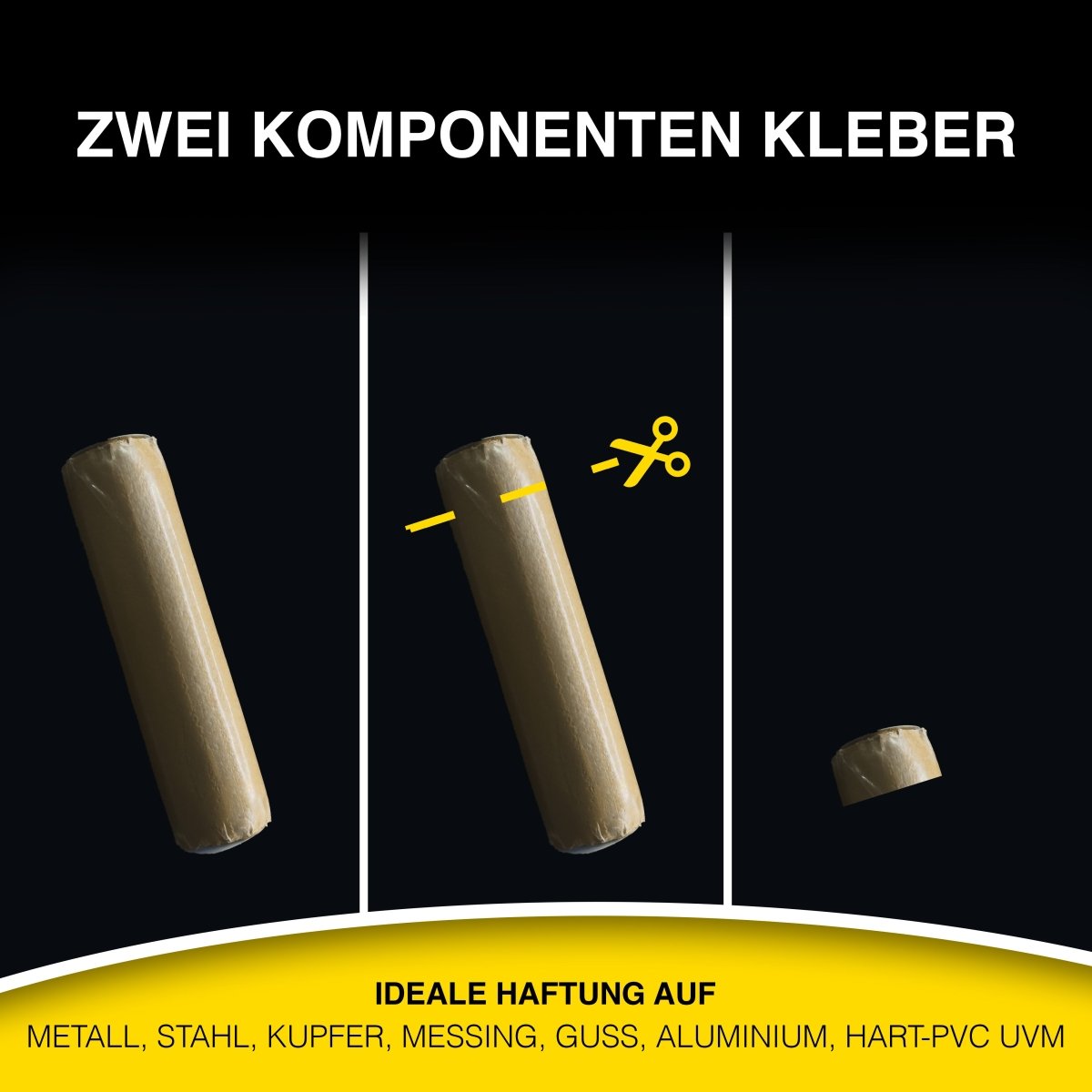 Schwanheimer Industriekitt 60g - 2K Kleber hitzebeständig, wasserfest & druckbeständig - extra starker 2k Epoxy Kleber zum kleben, füllen & dichten für Beton, Metall, Holz, Karosserien, Rohre uvm. (60g)