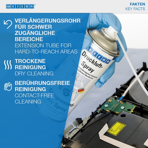 WEICON Druckluft-Spray – Anwendung