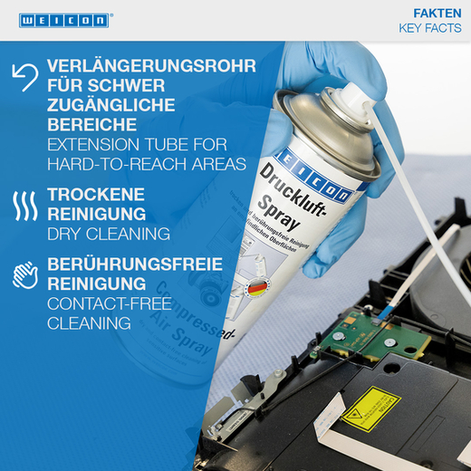 WEICON Druckluft-Spray – Anwendung WEICON Druckluft-Spray – Anwendung