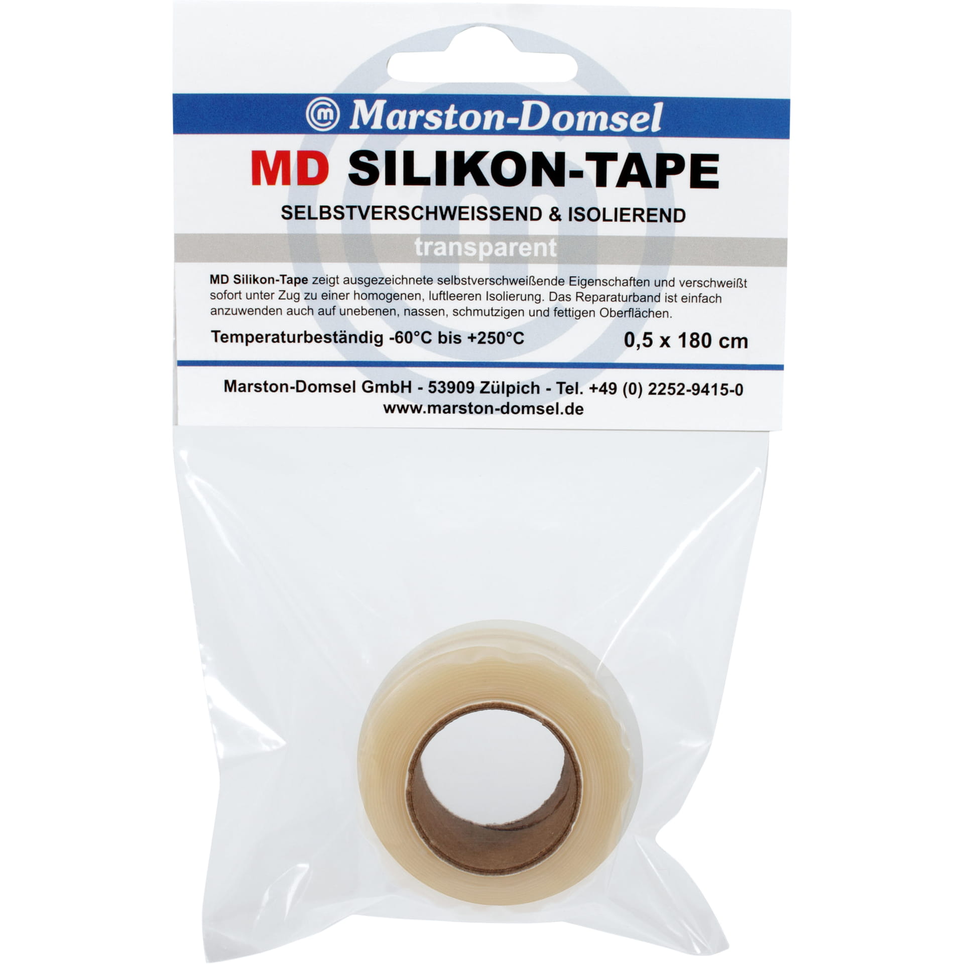 Marston-Domsel Silikon-Tape transparent - selbstverschweißendes Silikon-Tape - dichtet & isoliert ohne Klebstoff - 0,5 x 180 cm Marston-Domsel Silikon-Tape transparent - selbstverschweißendes Silikon-Tape - dichtet & isoliert ohne Klebstoff - 0,5 x 180 cm