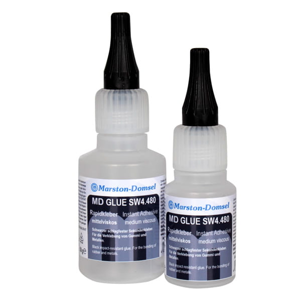MD-GLUE SW4.480 - Cyanacrylat-Sekundenkleber - schwarz, schlagfest, für Gummi & Metall