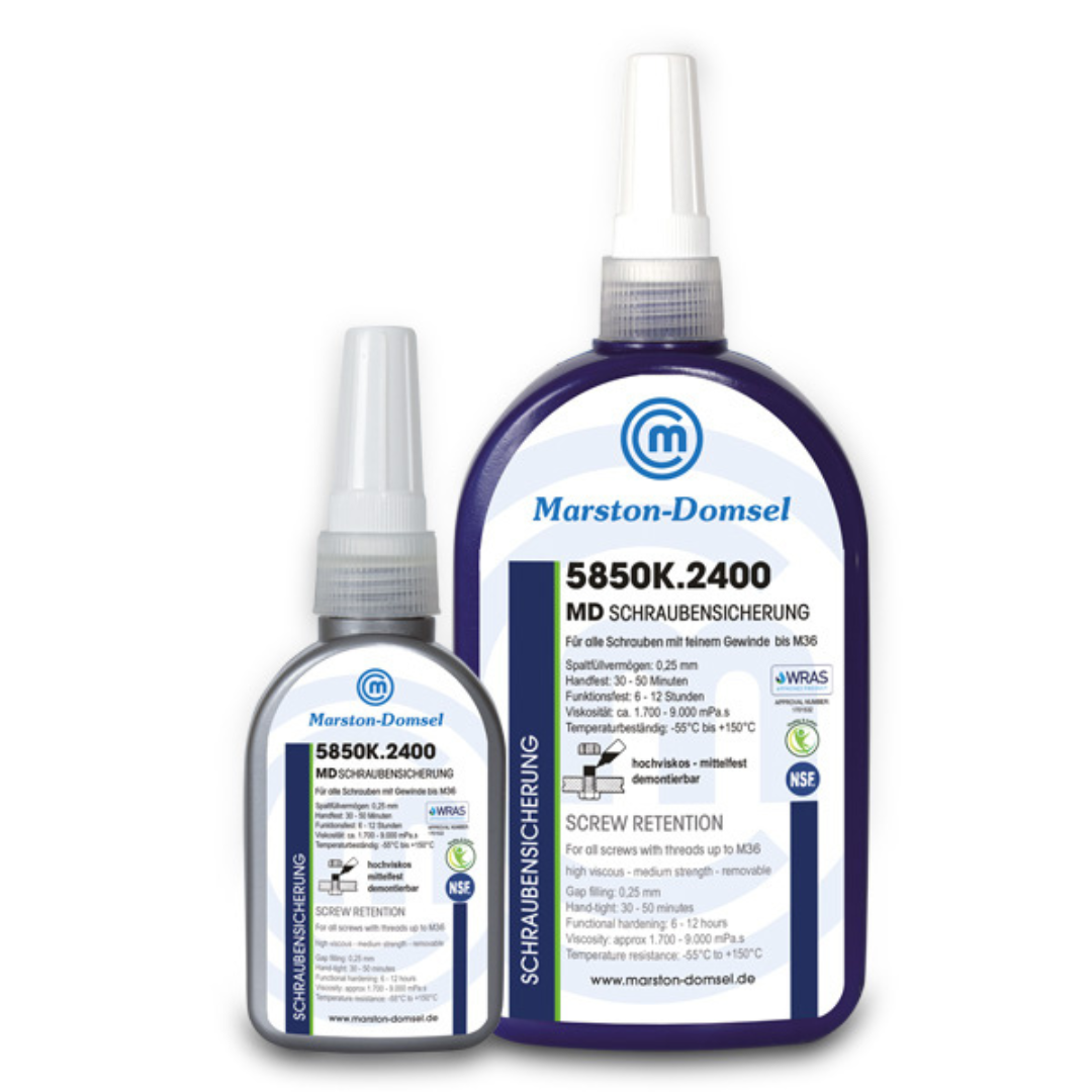 MD Schraubensicherung 5850K.2400 - anaerobe Gewindesicherung - mittelfest, hochviskos, kennzeichnungsfrei - 250 g Flasche