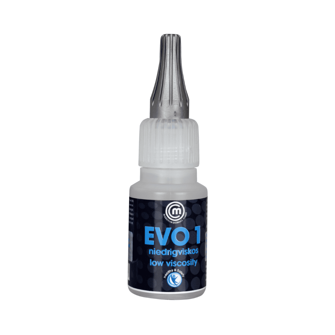MD-GLUE Evolution 1 - Cyanacrylat-Sekundenkleber - niedrigviskos, gefahrstoffreduziert (NSF) - 20g Flasche MD-GLUE Evolution 1 - Cyanacrylat-Sekundenkleber - niedrigviskos, gefahrstoffreduziert (NSF) - 20g Flasche