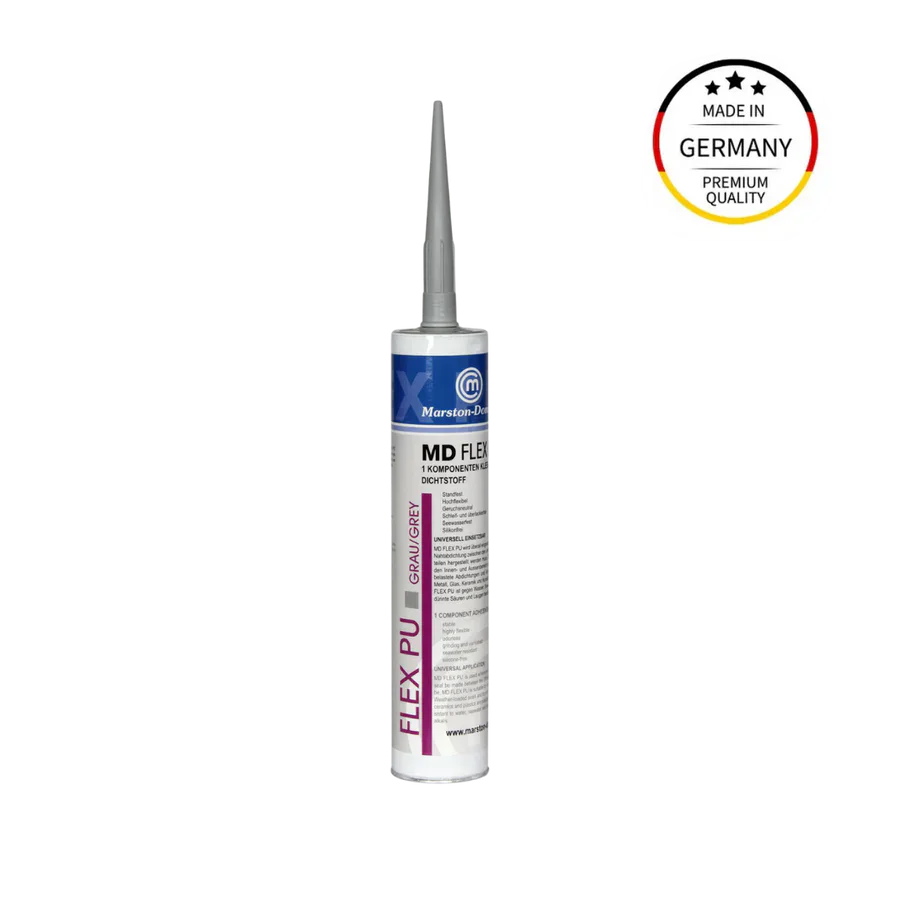MD FLEX PU Grau - dauerelastischer PU-Kleb- & Dichtstoff - stoß-/vibrationsfest & geruchsneutral 360g Kartusche MD FLEX PU Grau - dauerelastischer PU-Kleb- & Dichtstoff - stoß-/vibrationsfest & geruchsneutral 360g Kartusche