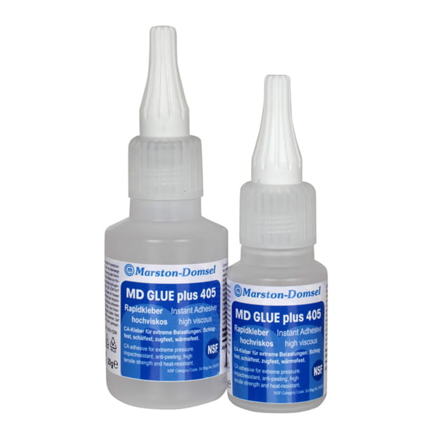 MD-GLUE 405 Spezial - Cyanacrylat-Sekundenkleber - hochfest, schlag-, schäl- & zugfest, bis +135 °C MD-GLUE 405 Spezial - Cyanacrylat-Sekundenkleber - hochfest, schlag-, schäl- & zugfest, bis +135 °C