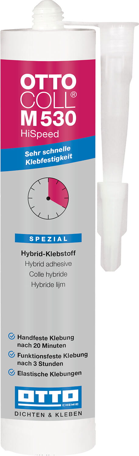 OTTOCOLL® M 530 HiSpeed - Der Hybrid-Klebstoff mit sehr schneller Klebfestigkeit OTTOCOLL® M 530 HiSpeed - Der Hybrid-Klebstoff mit sehr schneller Klebfestigkeit
