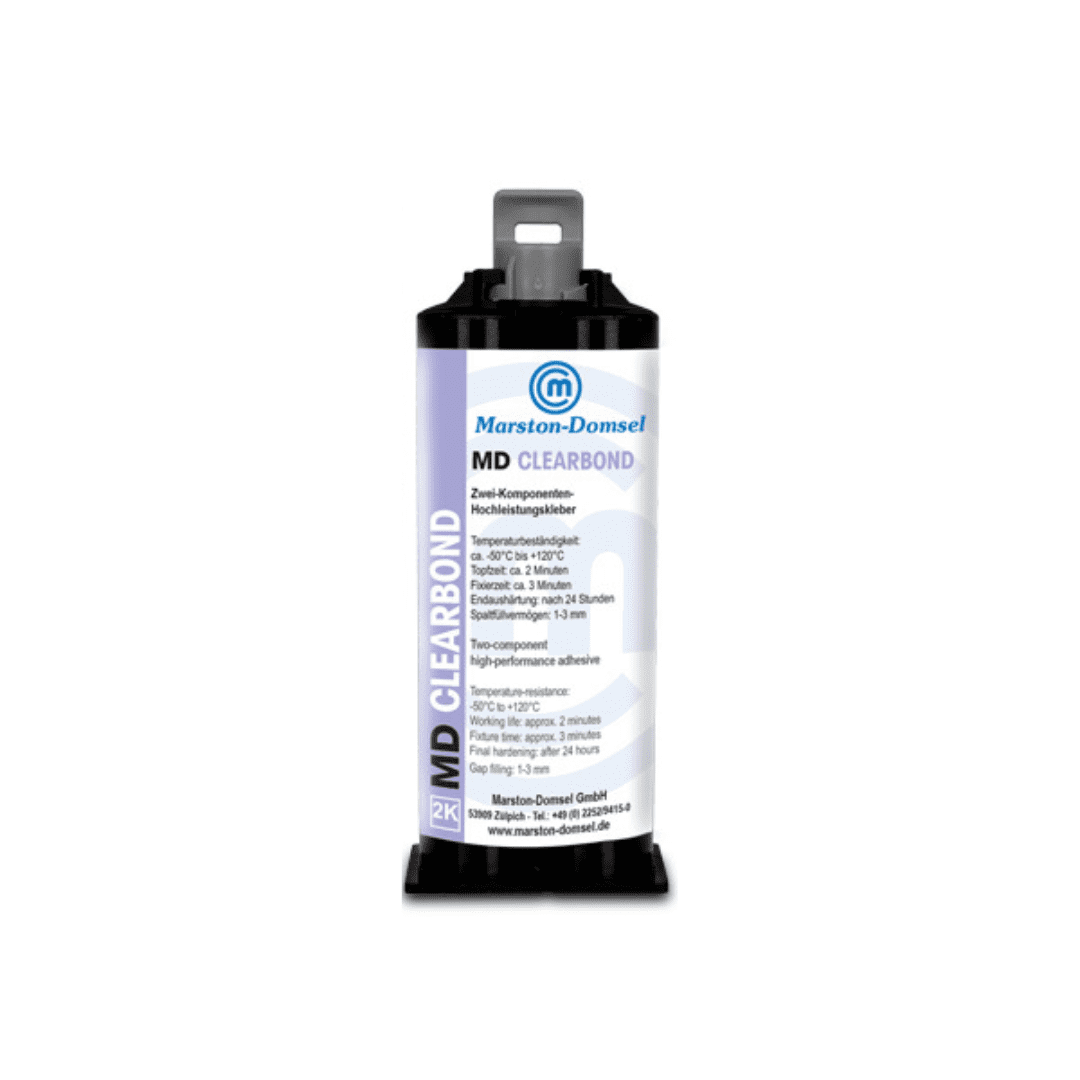 MD Clearbond transparent 10:1 - transparenter 2K-Acryl-Konstruktionskleber - für unsichtbare Verklebungen & restflexibel - 25 g Doppelspritze