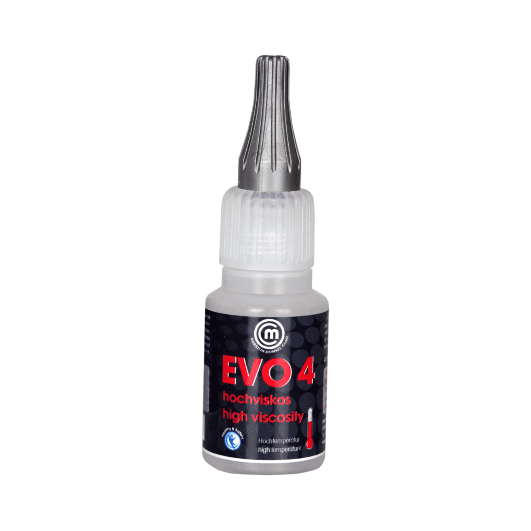 MD-GLUE Evolution 4 - Cyanacrylat-Sekundenkleber - hochviskos, hohe Temperaturbeständigkeit (NSF) - 20g Flasche