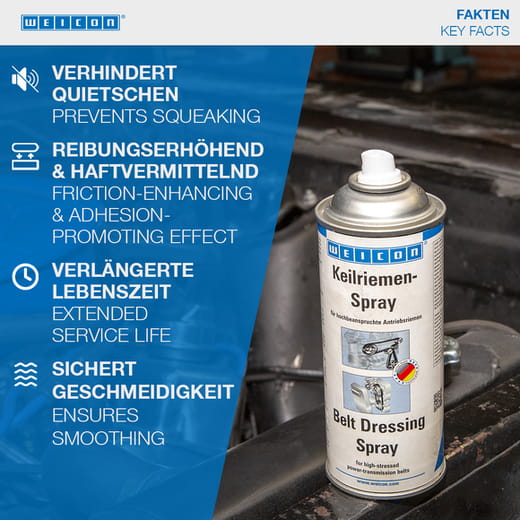 WEICON Keilriemen-Spray – Anwendung WEICON Keilriemen-Spray – Anwendung