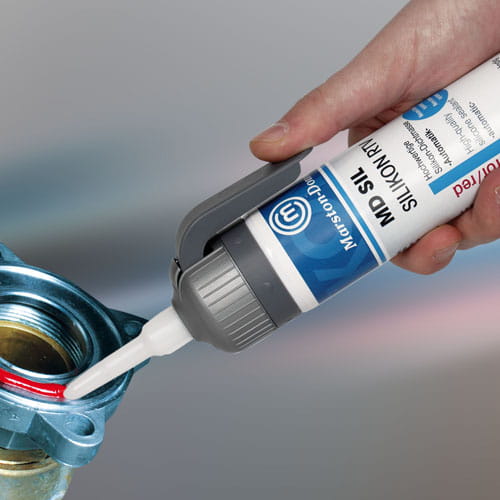 MD-SIL Silikon-Dichtstoff Aluminium- Hochtemperatur-Silikon-Dichtstoff - hitzefest bis +260 °C & dauerelastisch - 200 ml Automatikkartusche MD-SIL Silikon-Dichtstoff Aluminium- Hochtemperatur-Silikon-Dichtstoff - hitzefest bis +260 °C & dauerelastisch - 200 ml Automatikkartusche