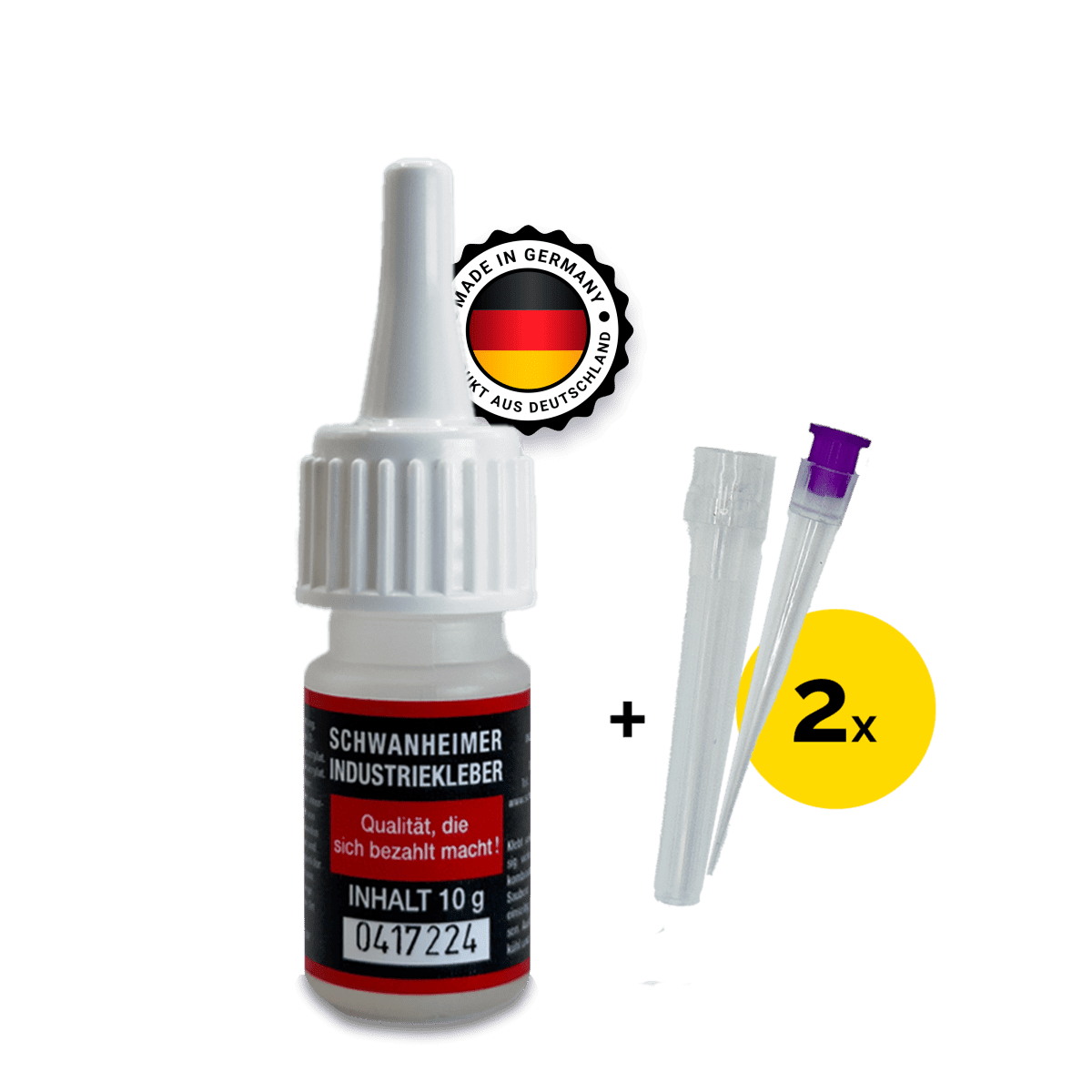 Schwanheimer Industriekleber Punkt & strichgenau Set (Niedrigviskos & Glasklar) - hitzebeständig & wasserfest - extra starker lösungsmittelfreier Cyanacrylat Sekundenkleber für präzises Arbeiten mit Kunststoff, Holz, Metall, Glas uvm. Schwanheimer Bastelkleber - extra stark, schnell trocknend & wasserfest - Lösemittelfreier Cyanacrylat Sekundenkleber für Kunststoff, Holz, Metall, Glas uvm. (Niedrigviskos & Glasklar) - KleberKompass
