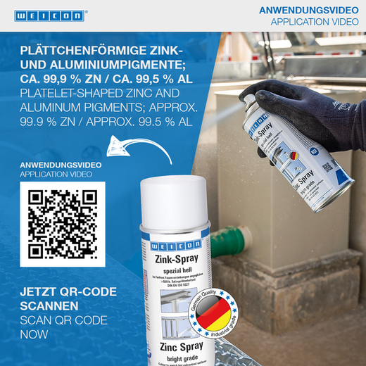 WEICON Zink-Spray spezial hell – Anwendung