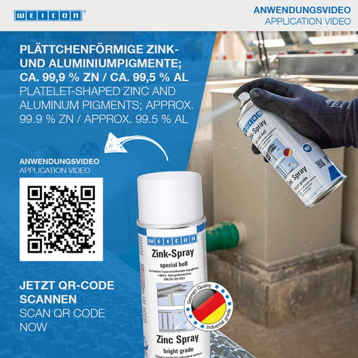 WEICON Zink-Spray spezial hell – Anwendung WEICON Zink-Spray spezial hell – Anwendung