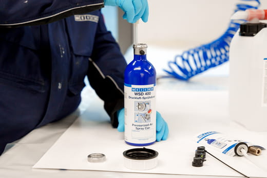 WEICON WSD 400 Druckluft-Sprühdose – Anwendung