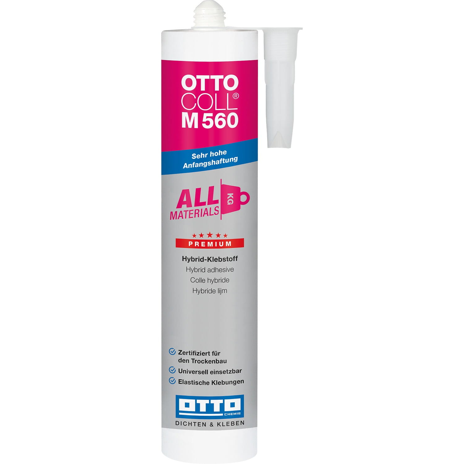 OTTOCOLL® M 560 - Der universelle Premium-Hybrid-Klebstoff mit sehr hoher Anfangshaftung
