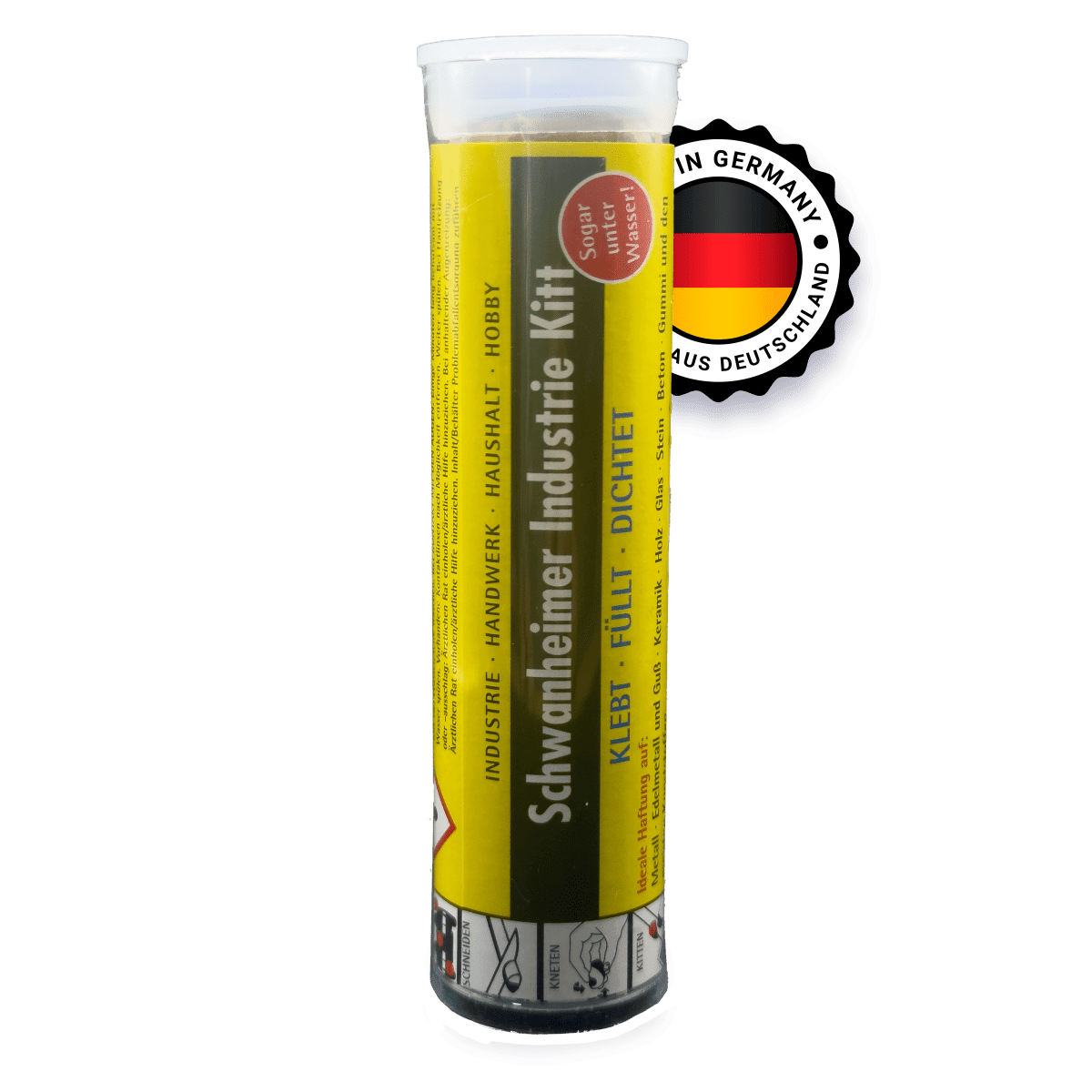 Schwanheimer Industriekitt 60g - 2K-Epoxy-Kleber zum Kleben, Füllen & Dichten - hitzebeständig, wasserfest & druckbeständig - für Beton, Metall, Holz, Karosserien, Rohre uvm. Schwanheimer Industriekitt - 2K Kleber hitzebeständig, wasserfest & druckbeständig - extra starkes 2k Epoxy Kleber zum kleben , füllen & dichten für Beton, Metall, Holz, Karosserien, Rohre uvm. (60g) - KleberKompass