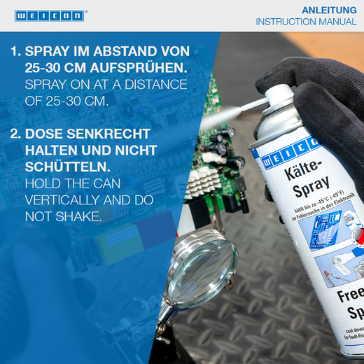 WEICON Kälte-Spray – Anwendung WEICON Kälte-Spray – Anwendung