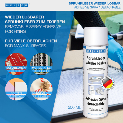 WEICON Sprühkleber wieder lösbar – Anwendung WEICON Sprühkleber wieder lösbar – Anwendung