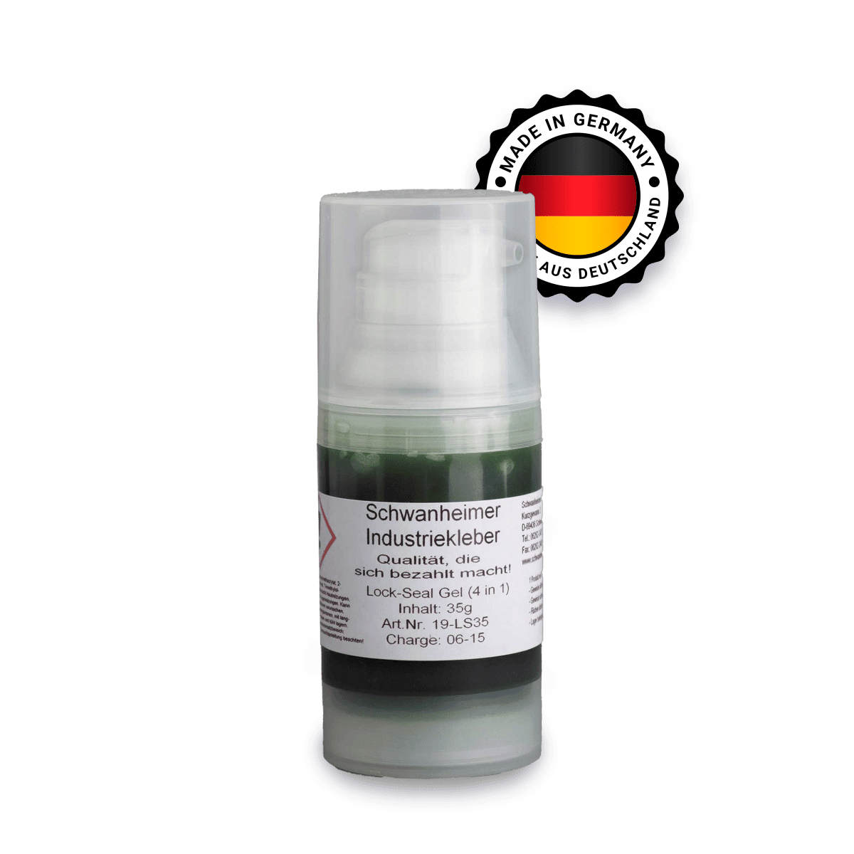 Schwanheimer Schraubensicherung hochfest 35g - Lock-Seal Gel: Schraubensicherung + Dichtmasse - Gewinde dichten & sichern, Flächen dichten & Lager befestigen Schwanheimer Schraubensicherung hochfest - Gewinde dichte & sichern, Flächen dichten & Lager befestigen - Lock - Seal Gel: Schraubensicherung + Dichtmasse (35g) - KleberKompass