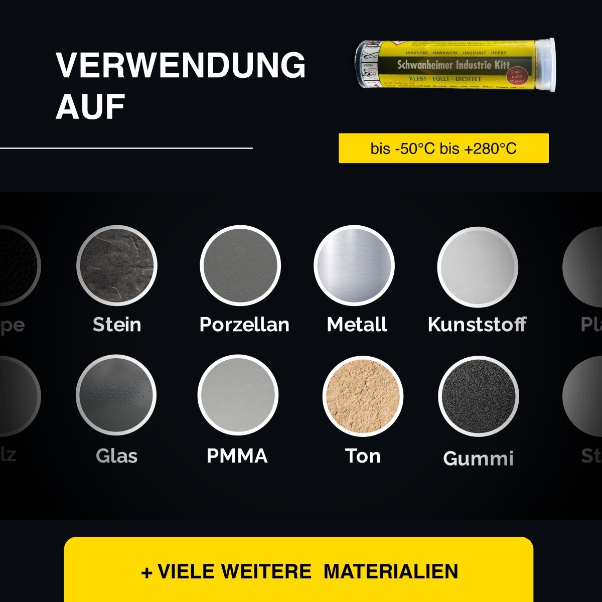 Schwanheimer Industriekitt 60g - 2K Kleber hitzebeständig, wasserfest & druckbeständig - extra starker 2k Epoxy Kleber zum kleben, füllen & dichten für Beton, Metall, Holz, Karosserien, Rohre uvm. (60g)