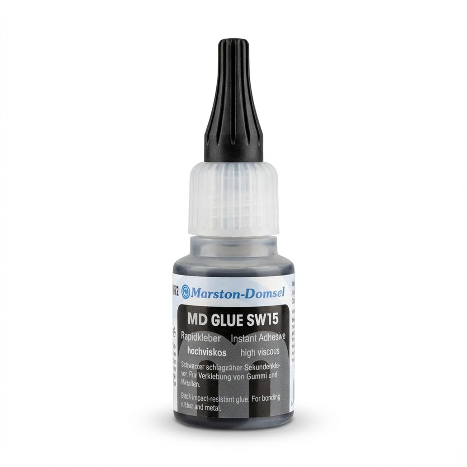 MD-GLUE SW15 - Cyanacrylat-Sekundenkleber - schwarz, hochviskos, schlagfest - 20g Flasche