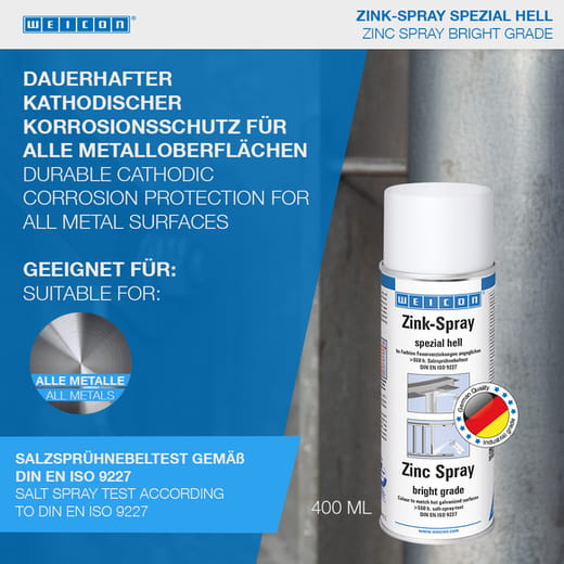 WEICON Zink-Spray spezial hell – Anwendung