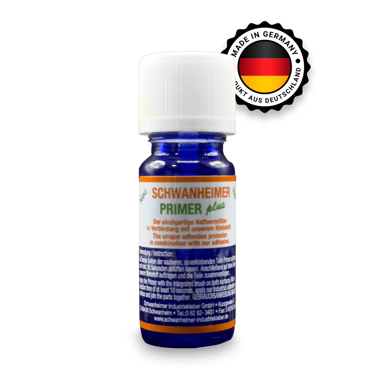 Schwanheimer Primer Plus - Klebevorbehandlung fÃ¼r wachs - oder Ã¶lhaltige Kunststoffe (wie z.B. PP, PE, TPE, EPDM, PTFE, Silikon uvm.) unverzichtbar im KFZ - Bereich und Haushalt (10ml) - KleberKompass