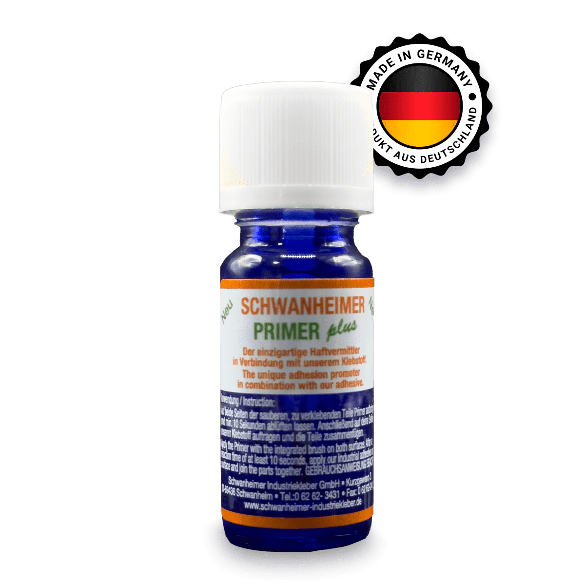 Schwanheimer Primer Plus 10ml - Klebevorbehandlung für wachs- oder ölhaltige Kunststoffe & Thermoplaste - zum Verkleben von PP, PE, TPE, EPDM, PTFE, Silikon uvm. Schwanheimer Primer Plus - Klebevorbehandlung für wachs - oder ölhaltige Kunststoffe (wie z.B. PP, PE, TPE, EPDM, PTFE, Silikon uvm.) unverzichtbar im KFZ - Bereich und Haushalt (10ml) - KleberKompass