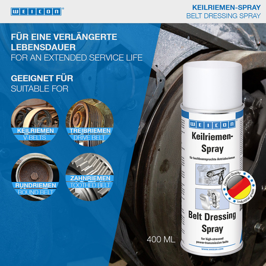 WEICON Keilriemen-Spray – Anwendung WEICON Keilriemen-Spray – Anwendung