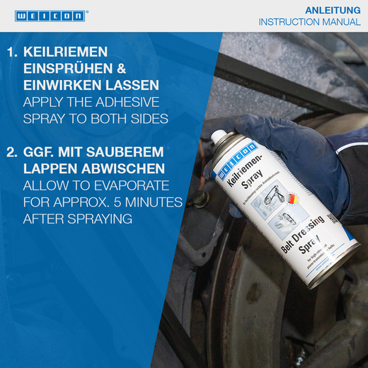 WEICON Keilriemen-Spray – Anwendung