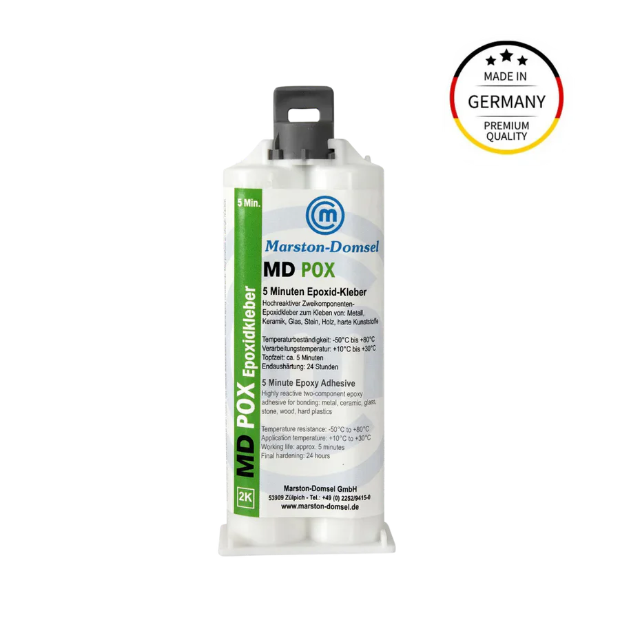 MD POX Epoxidharz Klebstoff - 5 Min - 1:1 - 2K-Epoxidharz-Klebstoff - verklebt nahezu jedes Material & extrem fest - 25 g Doppelspritze