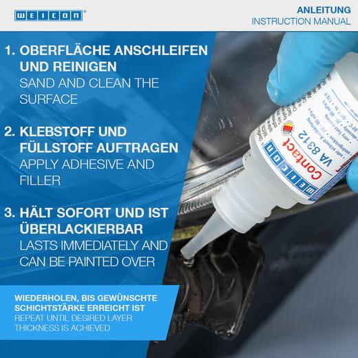 WEICON Contact-Füller Set – Anwendung