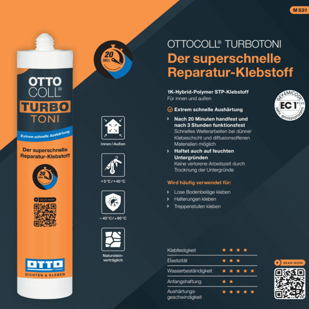 OTTOCOLL TURBOTONI C01 WEISS 290ML - Der superschnelle Reparatur-Klebstoff