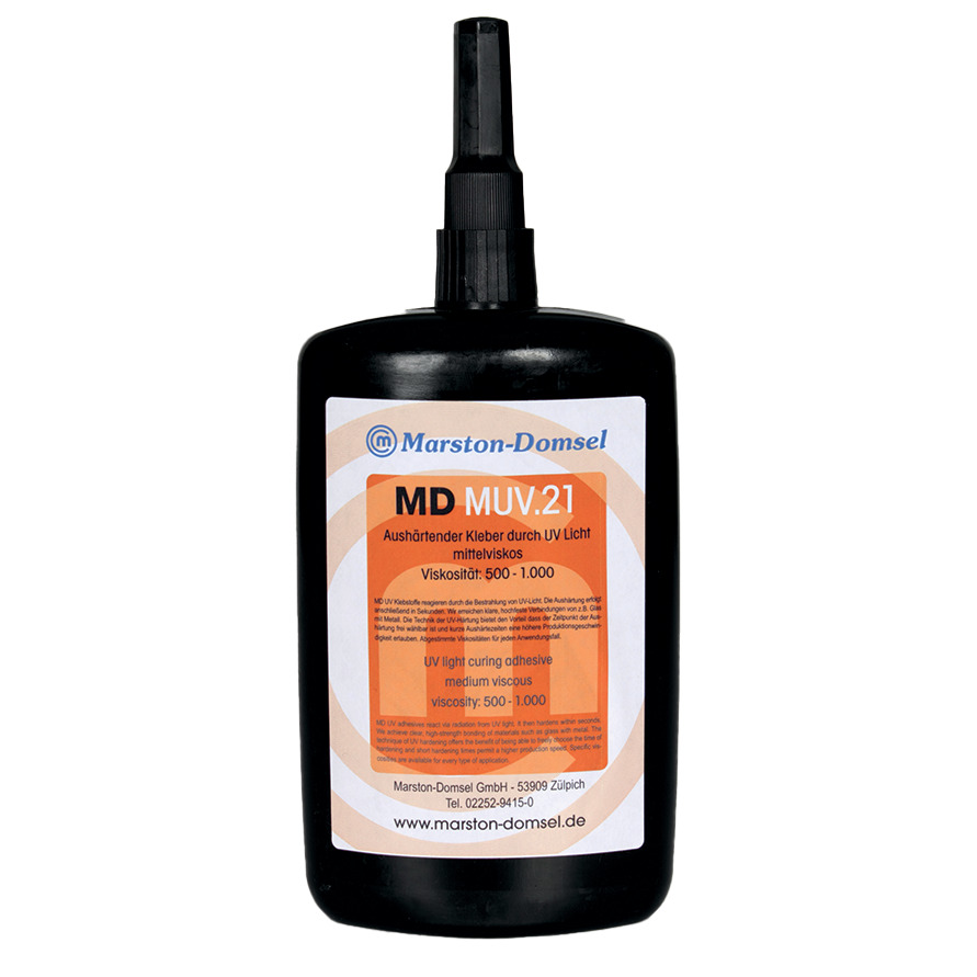 MD-UV Kleber 21 - UV-härtender Klebstoff - sekundenschnell härtend & transparent - 250g Flasche MD-UV Kleber 21 - UV-härtender Klebstoff - sekundenschnell härtend & transparent - 250g Flasche