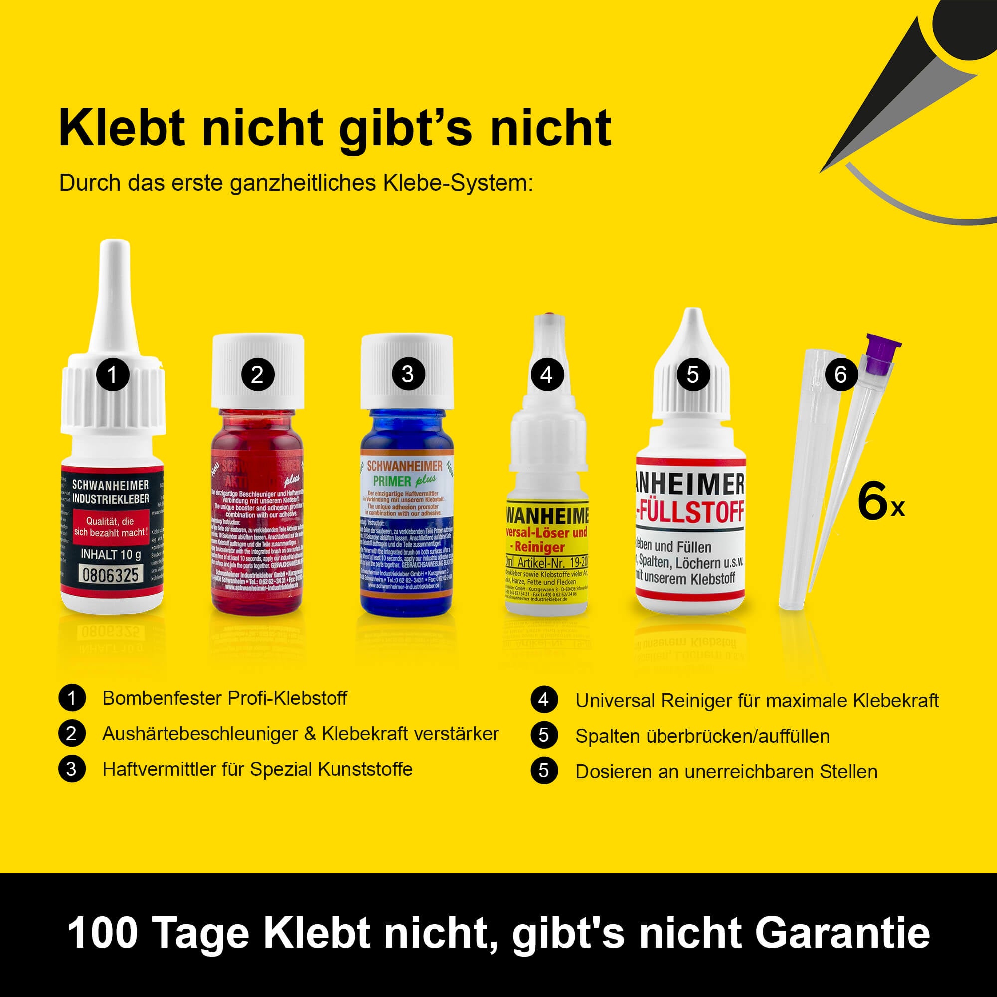 All-In-One Schwanheimer Industriekleber System - Klebt nicht gibt's nicht All-In-One Schwanheimer Industriekleber System - Klebt nicht gibt's nicht