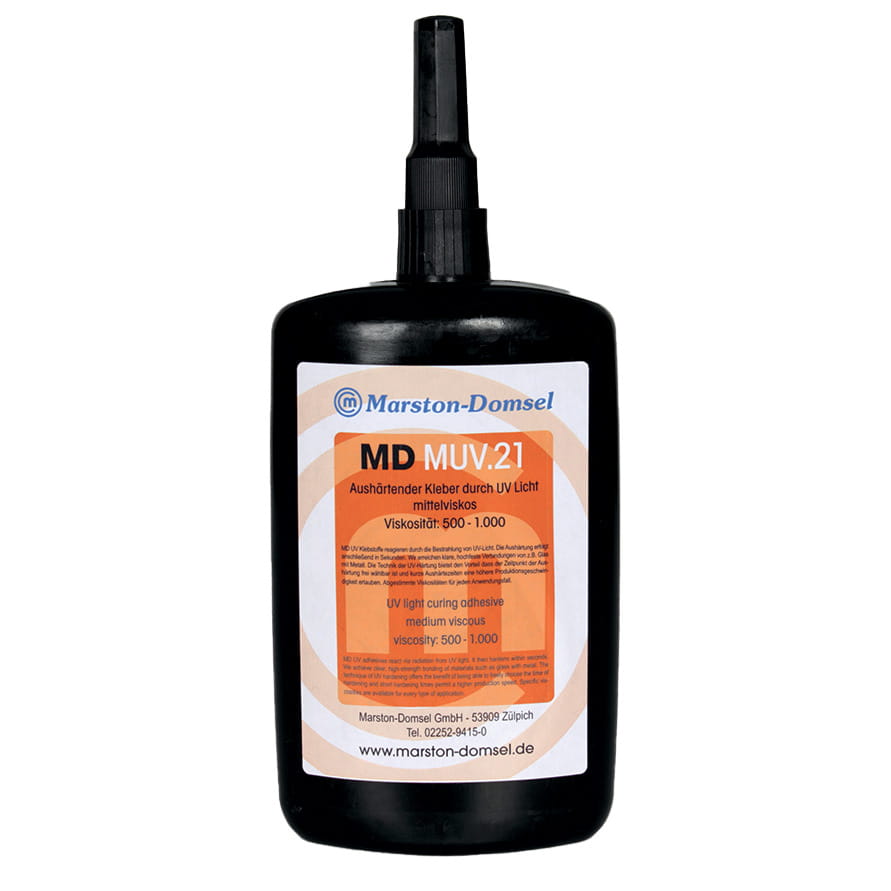MD-UV Kleber 21 - UV-härtender Klebstoff - sekundenschnell härtend & transparent - 50g Flasche