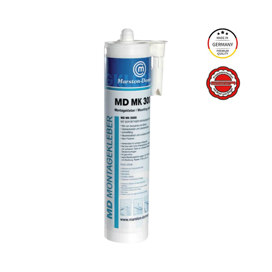 MD MK 3000 weiß - hochfester Bau- & Montagekleber - sofortige Anfangshaftung & extrem hohe Endfestigkeit - 450 g Kartusche