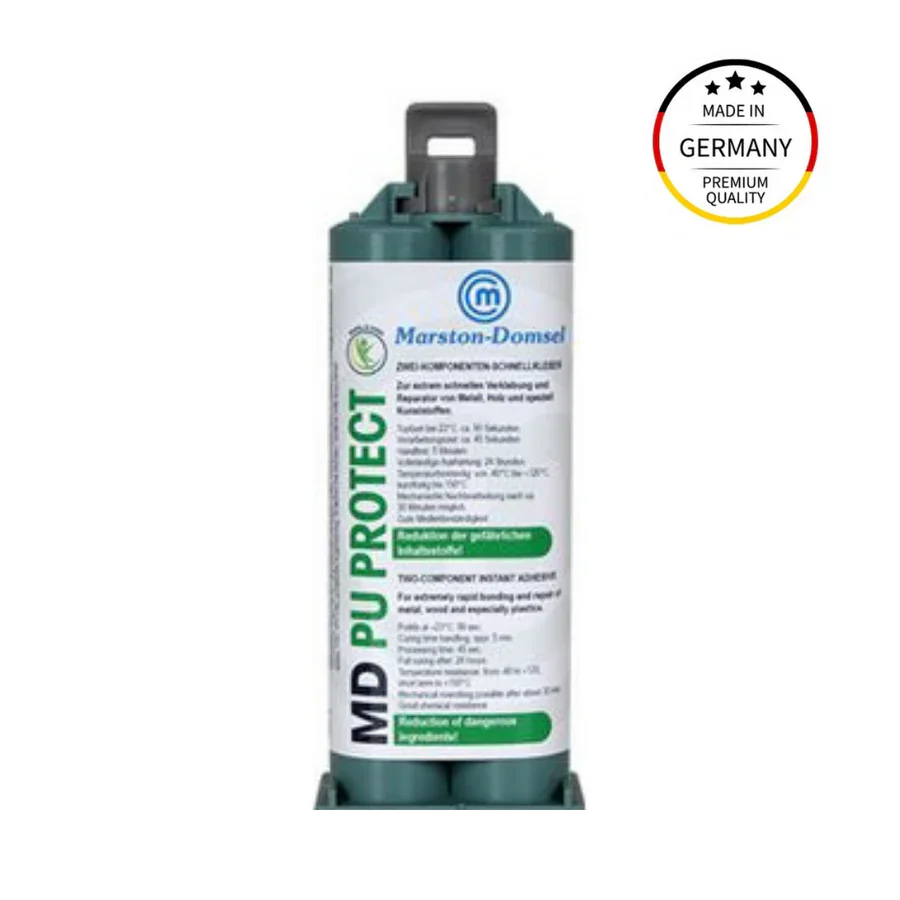 MD PU Protect ökologisch 1:1 - ökologischer 2K-PU-Industriekleber - gefahrstoffreduziert & ohne Diisocyanat-Schulung - 50g Doppelspritze