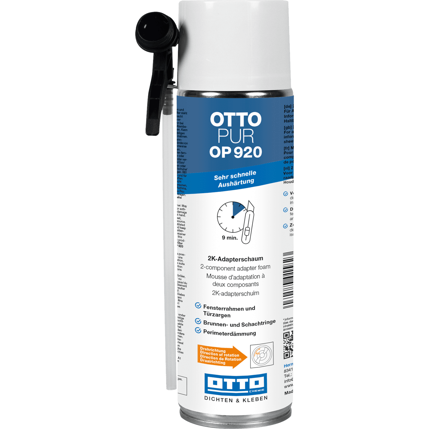 OTTOPUR OP 920 2K-Schaum mit sehr schneller Aushärtung 400 ml - OP920 OTTOPUR OP 920 2K-Schaum mit sehr schneller Aushärtung 400 ml - OP920
